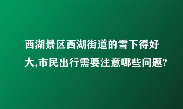 西湖景区西湖街道的雪下得好大,市民出行需要注意哪些问题?