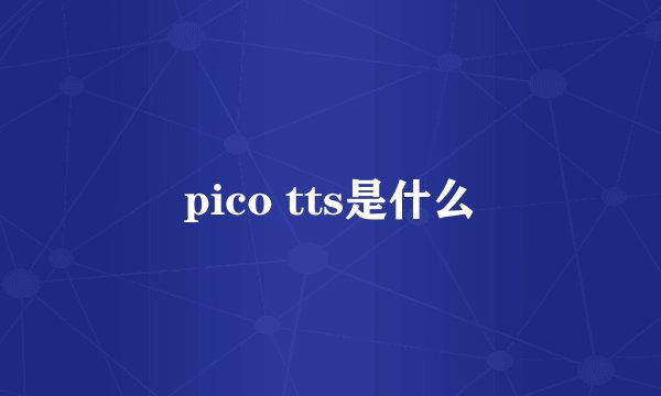 pico tts是什么