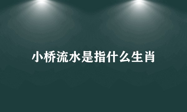 小桥流水是指什么生肖