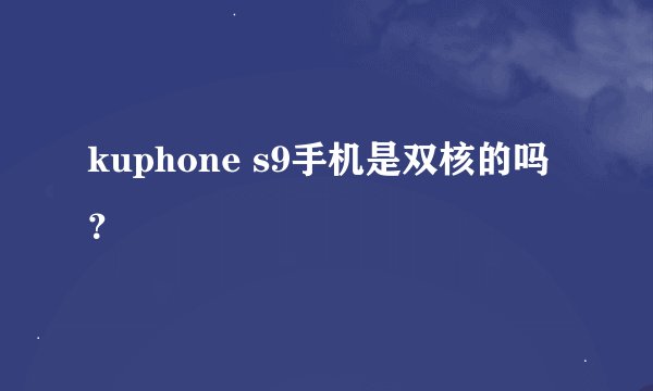 kuphone s9手机是双核的吗？