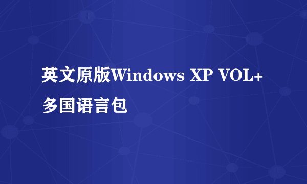英文原版Windows XP VOL+多国语言包