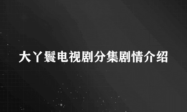 大丫鬟电视剧分集剧情介绍