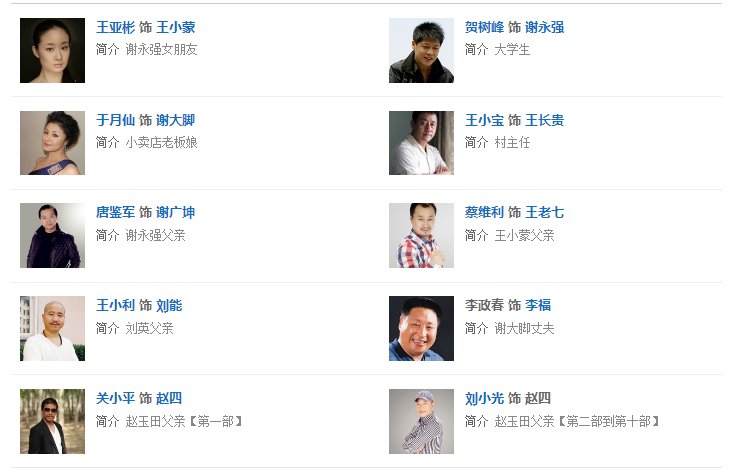 乡村爱情第一部的演员表