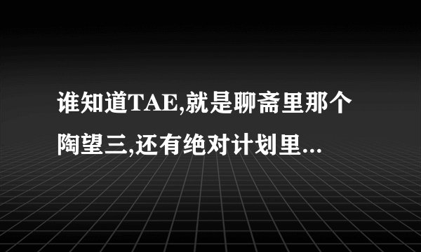 谁知道TAE,就是聊斋里那个陶望三,还有绝对计划里面,很帅的