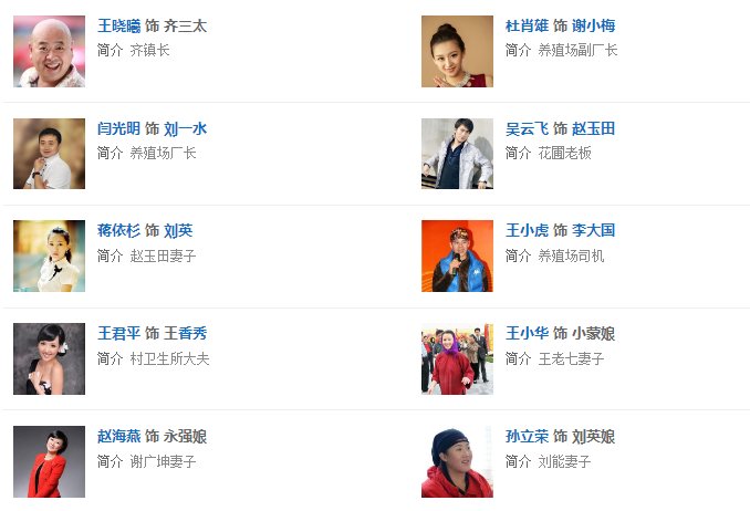 乡村爱情第一部的演员表