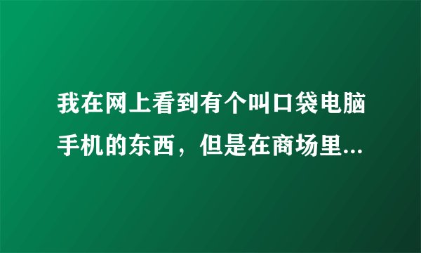 我在网上看到有个叫口袋电脑手机的东西，但是在商场里怎么找不到？