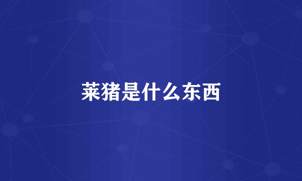 莱猪是什么东西