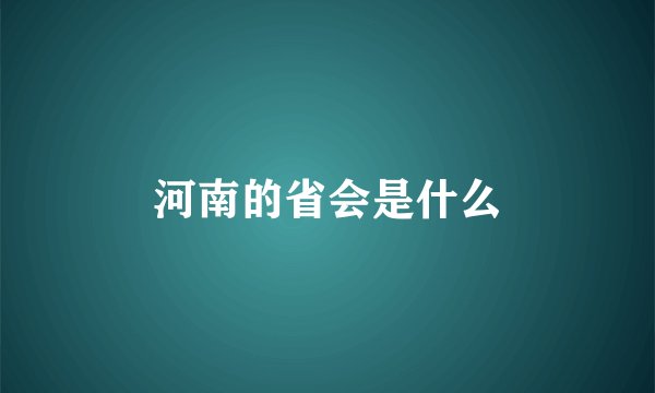 河南的省会是什么