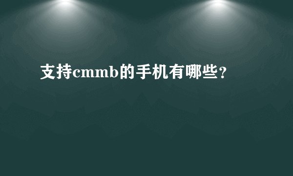 支持cmmb的手机有哪些？