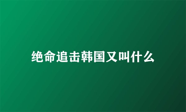 绝命追击韩国又叫什么