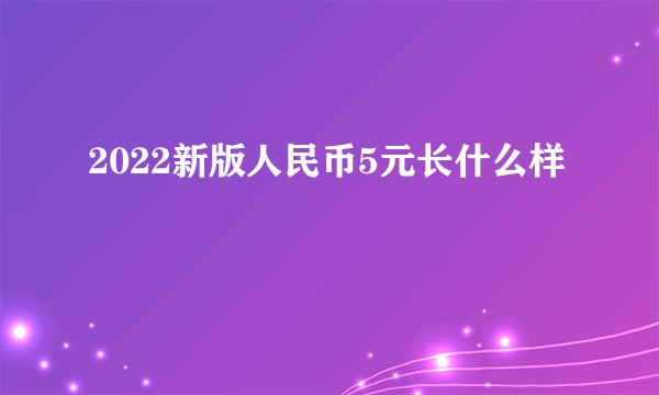 2022新版人民币5元长什么样