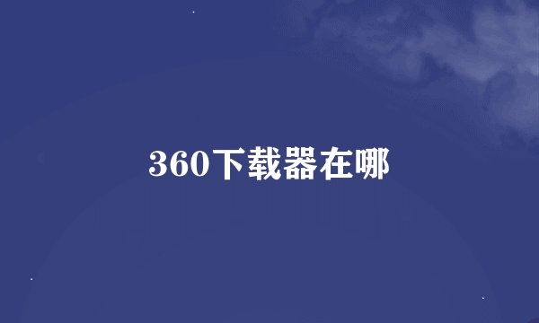 360下载器在哪