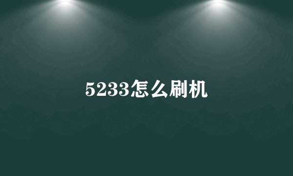 5233怎么刷机