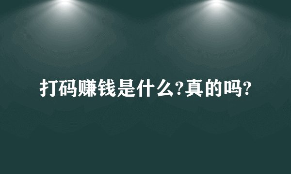 打码赚钱是什么?真的吗?