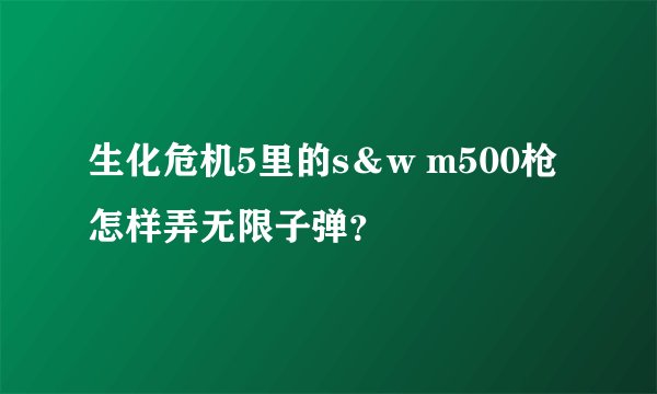 生化危机5里的s＆w m500枪怎样弄无限子弹？