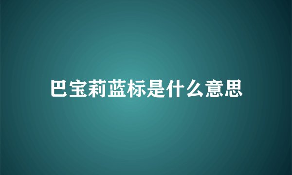 巴宝莉蓝标是什么意思