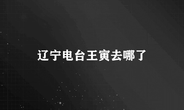 辽宁电台王寅去哪了