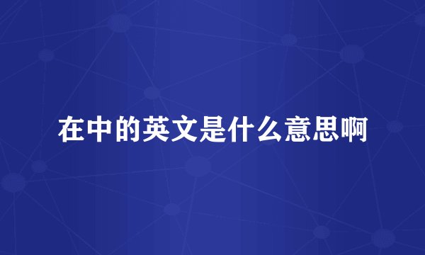 在中的英文是什么意思啊