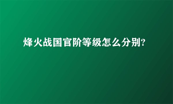 烽火战国官阶等级怎么分别?