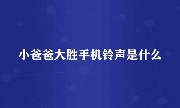 小爸爸大胜手机铃声是什么