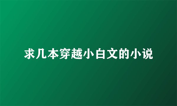 求几本穿越小白文的小说