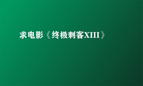 求电影《终极刺客XIII》