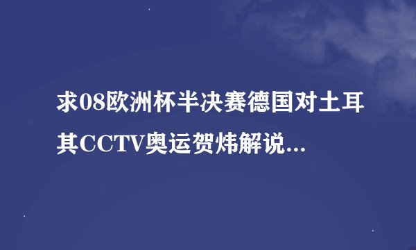 求08欧洲杯半决赛德国对土耳其CCTV奥运贺炜解说RMVB补全版