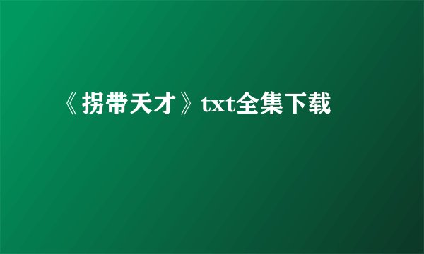 《拐带天才》txt全集下载