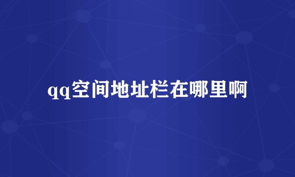qq空间地址栏在哪里啊