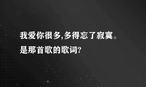 我爱你很多,多得忘了寂寞。是那首歌的歌词?