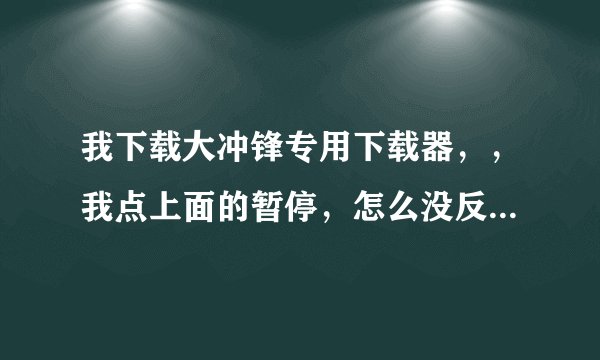 我下载大冲锋专用下载器，，我点上面的暂停，怎么没反应？ 那下载完后，什么都点不着，那不白下了么