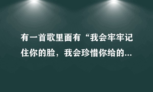 有一首歌里面有“我会牢牢记住你的脸，我会珍惜你给的思念”求歌名？