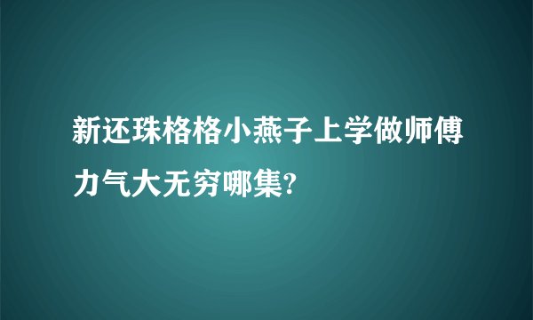 新还珠格格小燕子上学做师傅力气大无穷哪集?