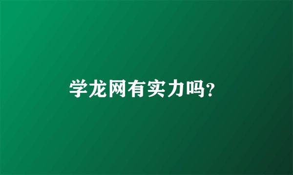学龙网有实力吗？