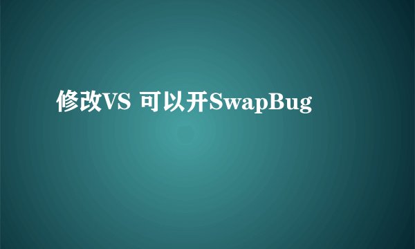 修改VS 可以开SwapBug
