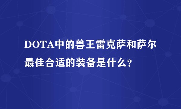 DOTA中的兽王雷克萨和萨尔最佳合适的装备是什么？