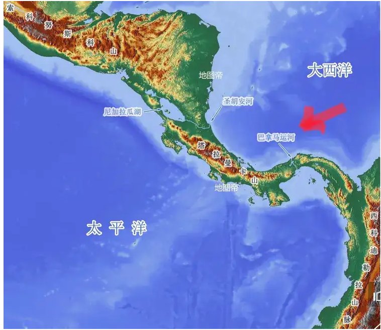 巴拿马运河在地图的位置