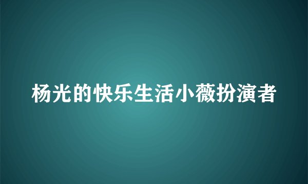 杨光的快乐生活小薇扮演者