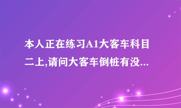 本人正在练习A1大客车科目二上,请问大客车倒桩有没有什么实用的技巧?具体些.谢谢!