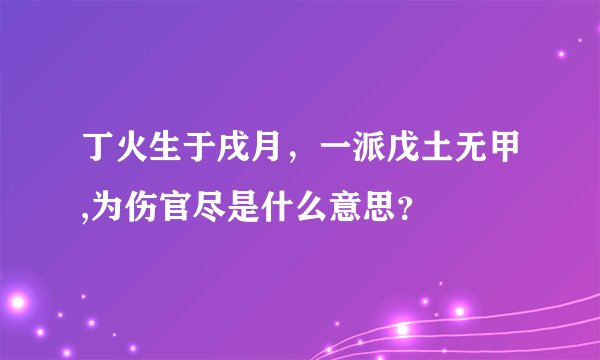 丁火生于戌月，一派戊土无甲,为伤官尽是什么意思？