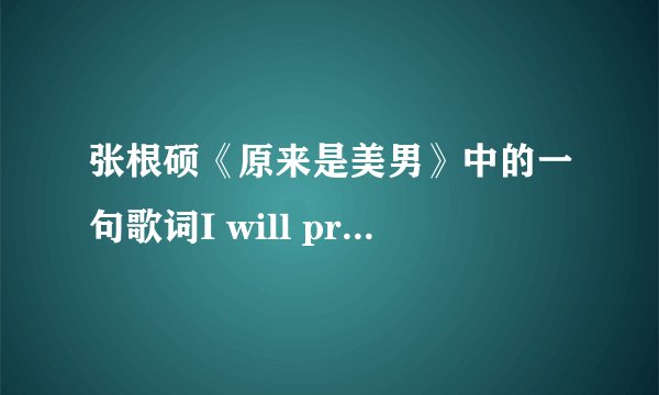 张根硕《原来是美男》中的一句歌词I will promise you是什么歌、不是玛丽外宿中的那首