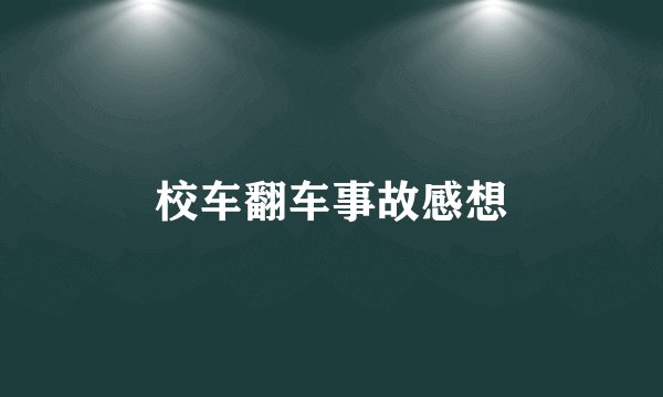 校车翻车事故感想