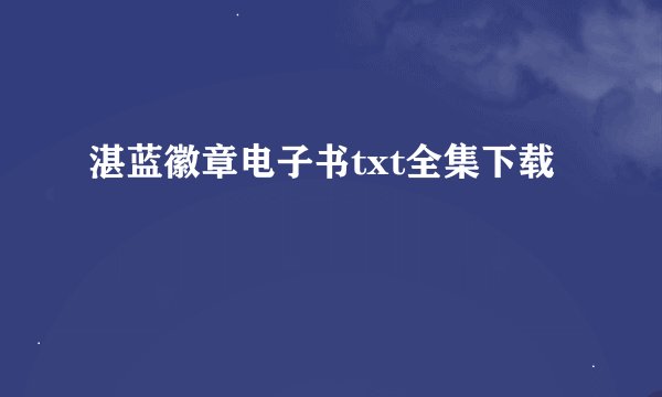 湛蓝徽章电子书txt全集下载