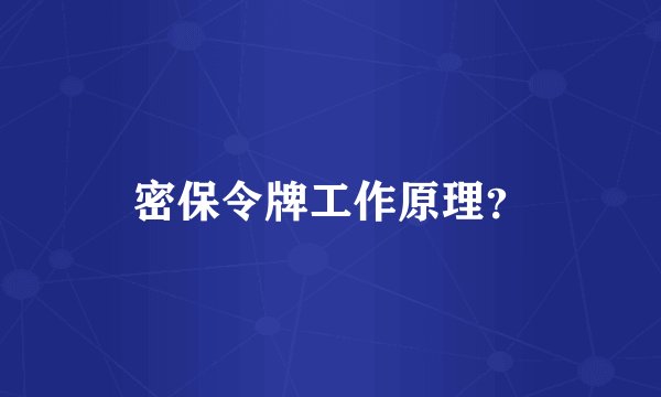 密保令牌工作原理？