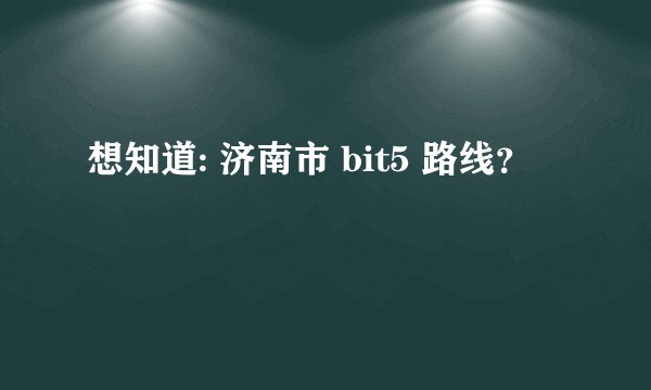 想知道: 济南市 bit5 路线？