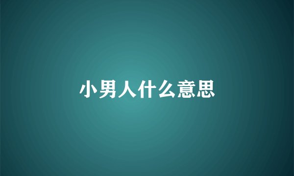 小男人什么意思