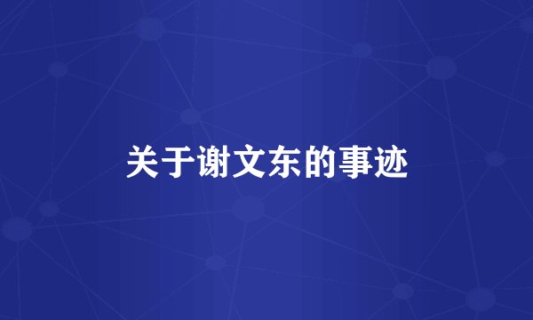 关于谢文东的事迹