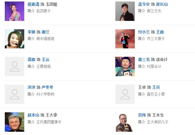 乡村爱情第一部的演员表