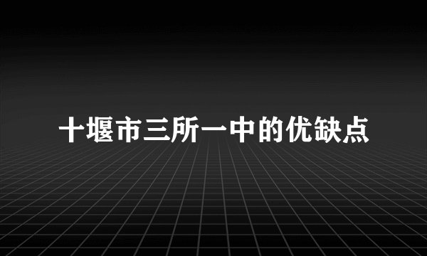 十堰市三所一中的优缺点