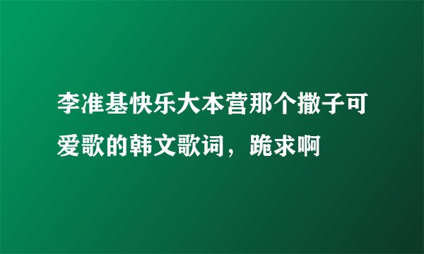 李准基快乐大本营那个撒子可爱歌的韩文歌词，跪求啊